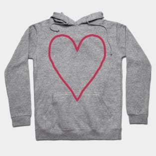 Viva Magenta Heart Line Art Pantone Color of the Year 2023 Hoodie